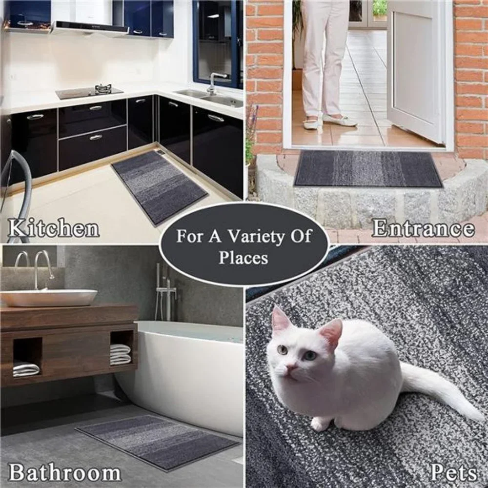 Indoor Doormat Entryway Door Rug, Non Slip Absorbent Mud Trapper Mats (24